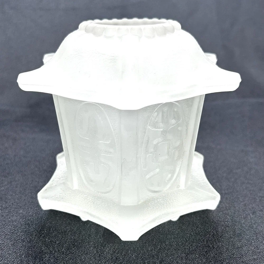 Vintage 1970s HOMCO Frosted White Fairy Lamp Light Satin Glass Asian Pagoda VHTF